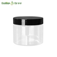 4OZ  8OZ  Clear Plastic  Container / Storage Jars with White / Black Lids