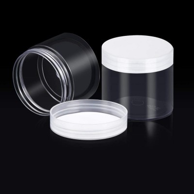 High quality Cosmetic Black Wide Mouthed Candy Clear Cosmetic Pet Spice Plastic Jar