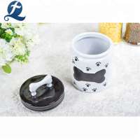 Wholesale Custom Multi Color Pet Food Storage Ceramic Jars With Lids